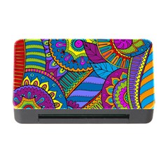 Pop Art Paisley Flowers Ornaments Multicolored Memory Card Reader With Cf