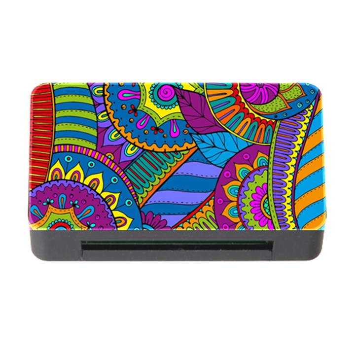 Pop Art Paisley Flowers Ornaments Multicolored Memory Card Reader with CF