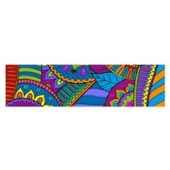 Pop Art Paisley Flowers Ornaments Multicolored Satin Scarf (oblong)