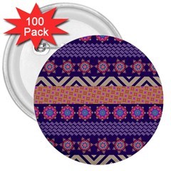 Colorful Winter Pattern 3  Buttons (100 Pack) 