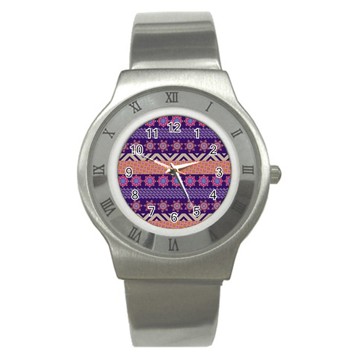 Colorful Winter Pattern Stainless Steel Watch