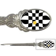 Dropout Yellow Black And White Distorted Check Letter Openers by designworld65