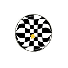 Dropout Yellow Black And White Distorted Check Hat Clip Ball Marker (4 Pack) by designworld65