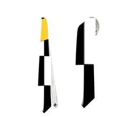 Dropout Yellow Black And White Distorted Check Neckties (two Side)  by designworld65