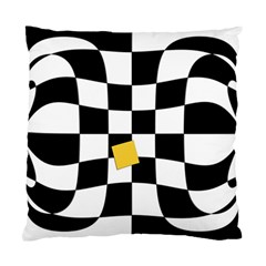 Dropout Yellow Black And White Distorted Check Standard Cushion Case (two Sides) by designworld65