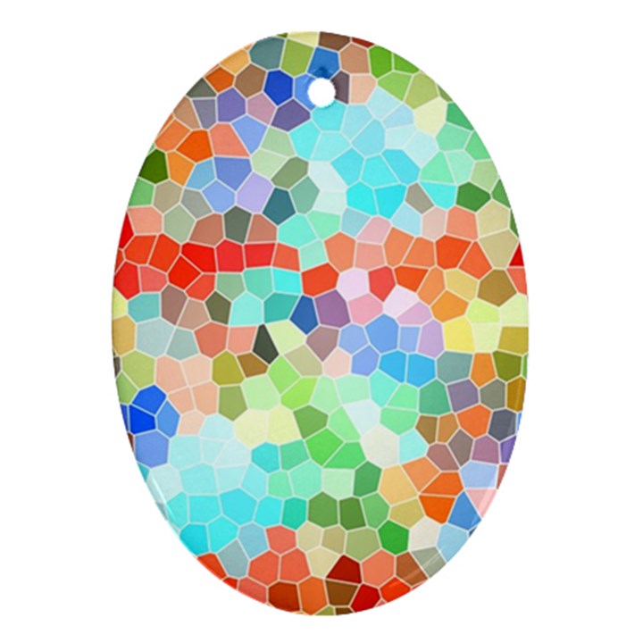 Colorful Mosaic  Ornament (Oval) 