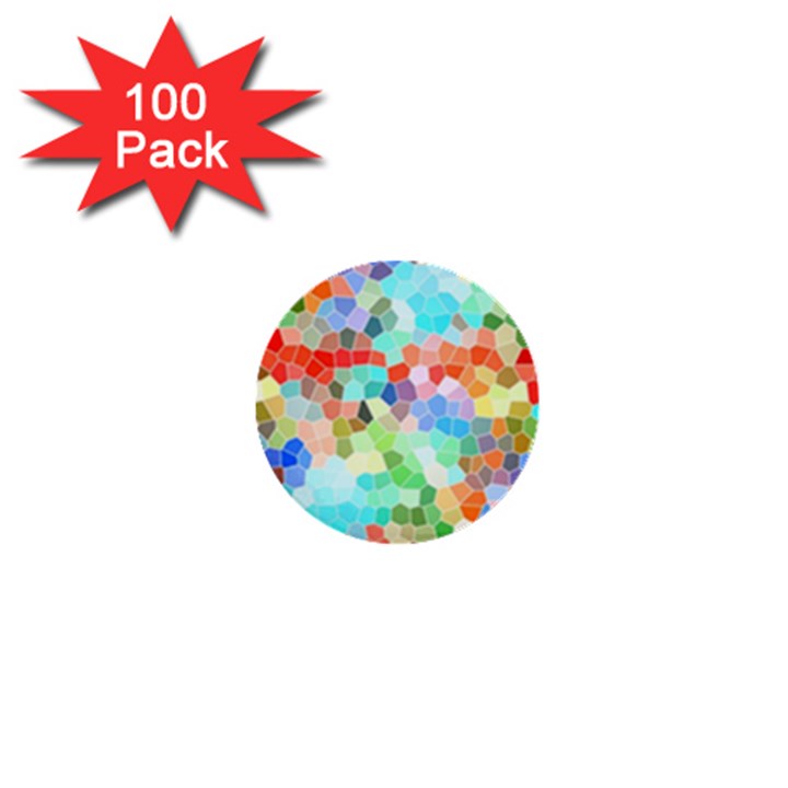 Colorful Mosaic  1  Mini Buttons (100 pack) 