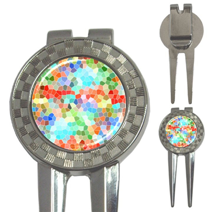 Colorful Mosaic  3-in-1 Golf Divots