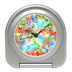 Colorful Mosaic  Travel Alarm Clocks by designworld65