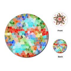 Colorful Mosaic  Playing Cards (round)  by designworld65