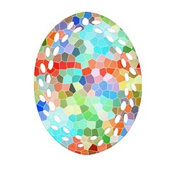 Colorful Mosaic  Ornament (oval Filigree)  by designworld65