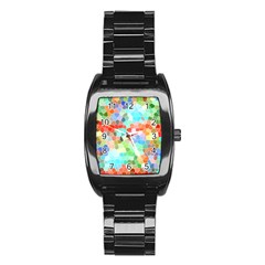 Colorful Mosaic  Stainless Steel Barrel Watch by designworld65