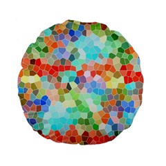 Colorful Mosaic  Standard 15  Premium Flano Round Cushions by designworld65