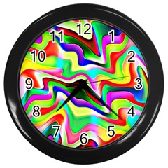 Irritation Colorful Dream Wall Clocks (black) by designworld65