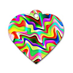 Irritation Colorful Dream Dog Tag Heart (one Side) by designworld65