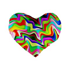 Irritation Colorful Dream Standard 16  Premium Heart Shape Cushions by designworld65