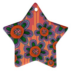 Colorful Floral Dream Ornament (star)  by DanaeStudio