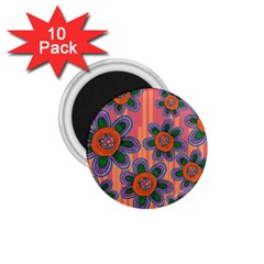 Colorful Floral Dream 1 75  Magnets (10 Pack)  by DanaeStudio