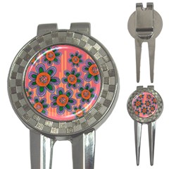 Colorful Floral Dream 3-in-1 Golf Divots by DanaeStudio