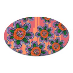 Colorful Floral Dream Oval Magnet by DanaeStudio