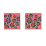 Colorful Floral Dream Cufflinks (Square) Front(Pair)