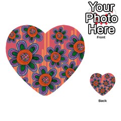 Colorful Floral Dream Multi-purpose Cards (heart)  by DanaeStudio