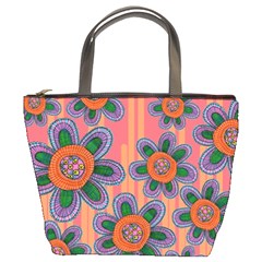 Colorful Floral Dream Bucket Bags by DanaeStudio