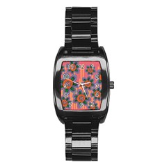 Colorful Floral Dream Stainless Steel Barrel Watch