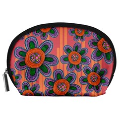 Colorful Floral Dream Accessory Pouches (large)  by DanaeStudio