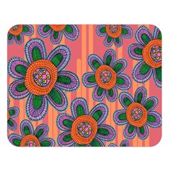 Colorful Floral Dream Double Sided Flano Blanket (large)  by DanaeStudio