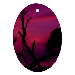 Vultures At Top Of Tree Silhouette Illustration Oval Ornament (two Sides) by dflcprints