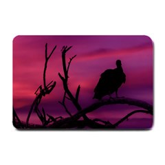 Vultures At Top Of Tree Silhouette Illustration Small Doormat  by dflcprints