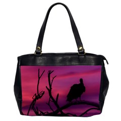 Vultures At Top Of Tree Silhouette Illustration Office Handbags (2 Sides)  by dflcprints