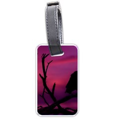 Vultures At Top Of Tree Silhouette Illustration Luggage Tags (one Side)  by dflcprints