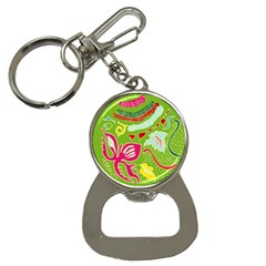 Green Organic Abstract Bottle Opener Key Chains by DanaeStudio