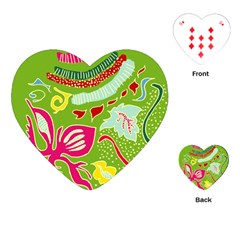 Green Organic Abstract Playing Cards (heart)  by DanaeStudio