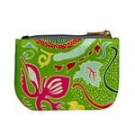 Green Organic Abstract Mini Coin Purses Back