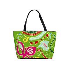 Green Organic Abstract Shoulder Handbags by DanaeStudio