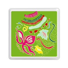 Green Organic Abstract Memory Card Reader (square)  by DanaeStudio