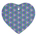 Colorful Retro Geometric Pattern Ornament (Heart)  Front