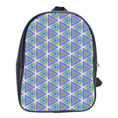 Colorful Retro Geometric Pattern School Bags(large)  by DanaeStudio