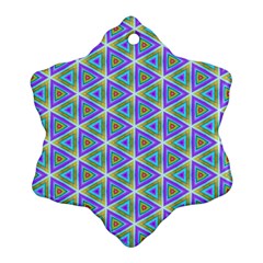 Colorful Retro Geometric Pattern Ornament (snowflake)  by DanaeStudio