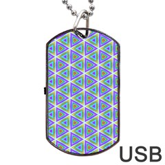 Colorful Retro Geometric Pattern Dog Tag Usb Flash (two Sides)  by DanaeStudio