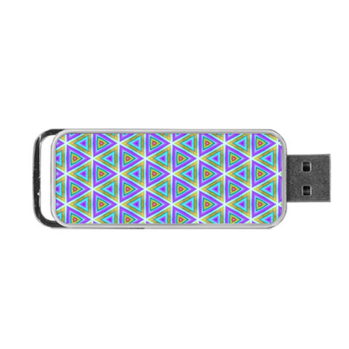 Colorful Retro Geometric Pattern Portable USB Flash (One Side)