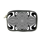 Black And White Ornamental Flower Coin Purse Front