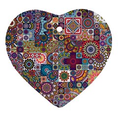 Ornamental Mosaic Background Ornament (heart)  by TastefulDesigns