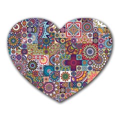 Ornamental Mosaic Background Heart Mousepads by TastefulDesigns