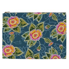 Floral Fantsy Pattern Cosmetic Bag (xxl)  by DanaeStudio