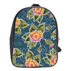 Floral Fantsy Pattern School Bags (xl)  by DanaeStudio