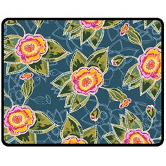 Floral Fantsy Pattern Double Sided Fleece Blanket (medium)  by DanaeStudio